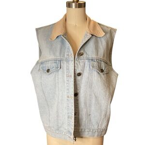 Vintage A.M.I Denim Linen Collar Vest
